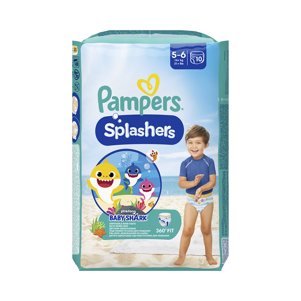 PAMPERS - Splashers 5-6 (14+kg) - 10 πάνες-μαγιό